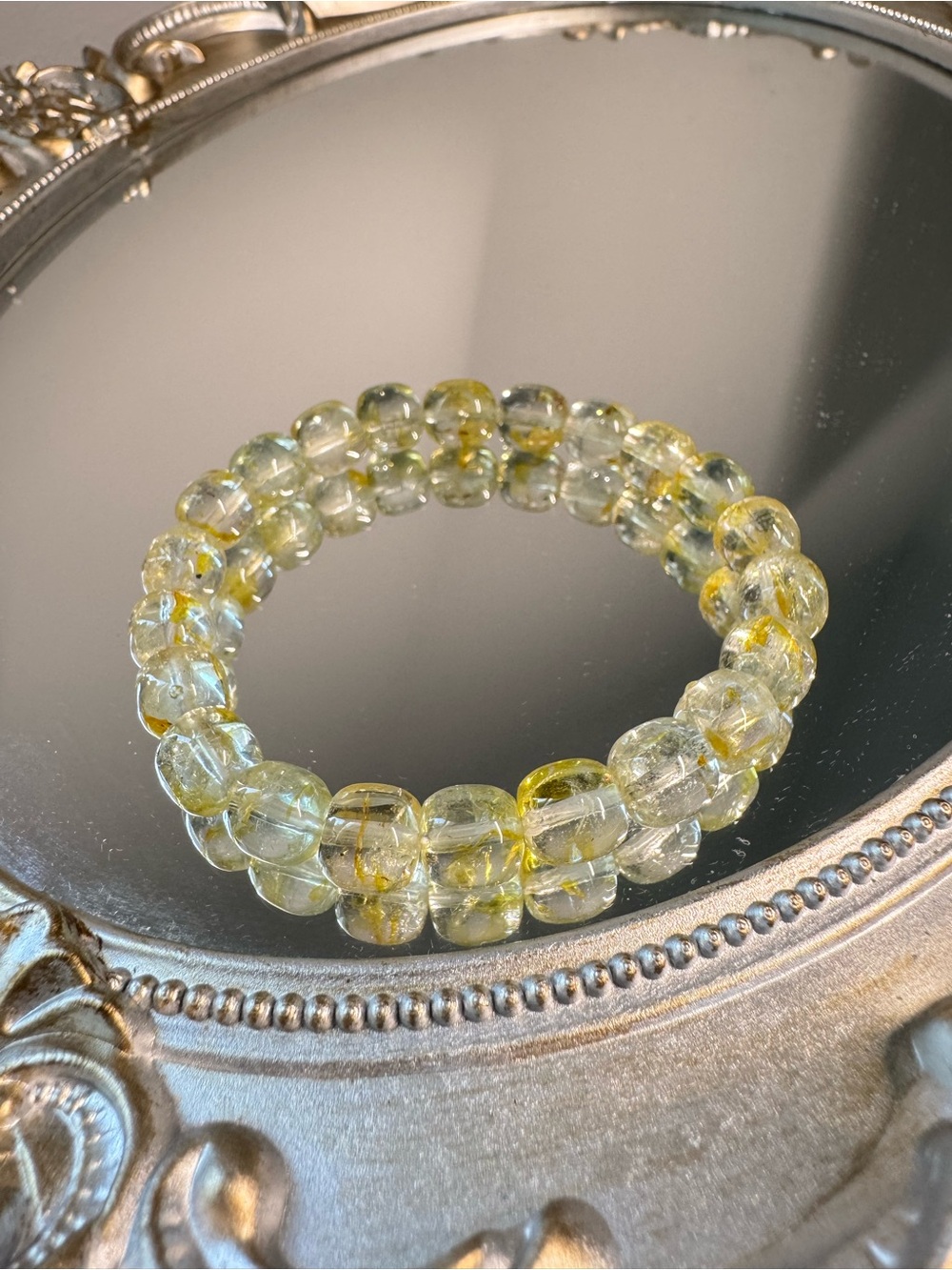 Premium Golden Rutilated Quartz Cube Bracelet